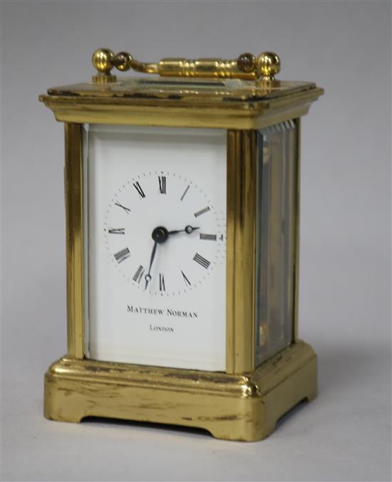 A Matthew Norman miniature carriage clock